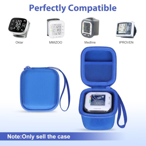 Image of XANAD Hard Case for Oklar /MMIZOO /Medline /IPROVEN Wrist Blood Pressure Cuff Monitor Within Size 4'' x 3'' x 3'',Blue