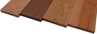 Barrington Hardwoods Domestic Exotic Variety Pack - Grey Elm, Walnut, Butternut, Quarter Sawn Sycamore - 3/4" x 6" (4 Pcs) (3/4" x 6" x 24")