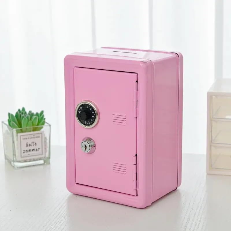 Kasetka ognioodporna Mini Bank Skarbonka Ukryte Sejfy Retro Obrotowe Hasło Pieniądze Monety Oszczędności Skrzynka Bankowa Sejf Automatyczny Sejfy meblowe(Ivory White)