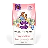 Halo Dry Cat Food, Indoor Cat Food, Weight Control Cat Food, Wild Salmon & Whitefish 6-Pound Bag