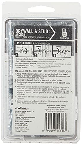 Itw Brands 25316 50Pk#50 Stud Dry Anchor #TOP2