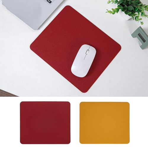 Tapis de souris double face jaune et rouge 30x24cm pour bureau