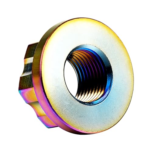 Image of Titanium M6 M8 M10 M12 M14 M16 Flange Bolt Nut Bicycle Motorcycle Rear Axle Car Modification Accessories Pack of 6 (M16 Pitch 1.5mm, Rainbow)