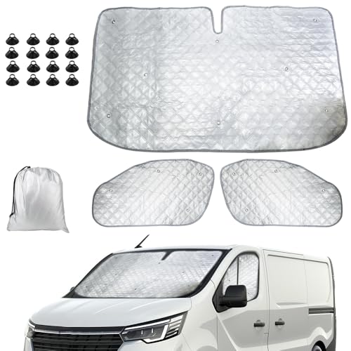 Junhui Parasol para Parabrisas Delantero de Coche para Renault Trafic 2015-2023, Juego de Parasol Térmico Interno para Vivaro 2014-2018, Cabina del Conductor para NV300 2014–2021/Talento 2016–2020
