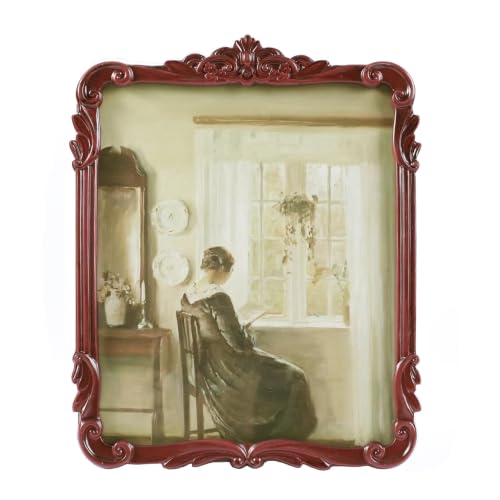 Image of Vintage Picure Frame 8x10 Antique Victorian Reddish Brown Wall Decor