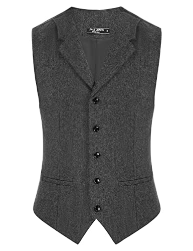Pj Paul Jones Men Vintage British Slim Fit Suit Vest Casual Plaid Waistcoat For Party New Year #TOP1