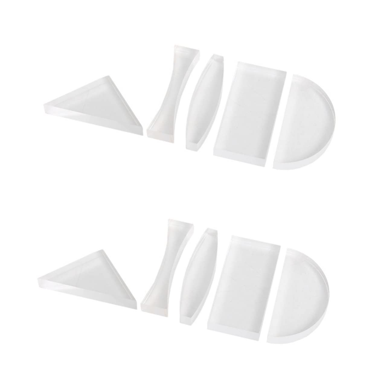 ULTECHNOVO 10pcs Optical Experiment Lens Glass Lenses for Physics Demonstrations and Teaching Includes Semicircular Triangular and Rectangular Lenses