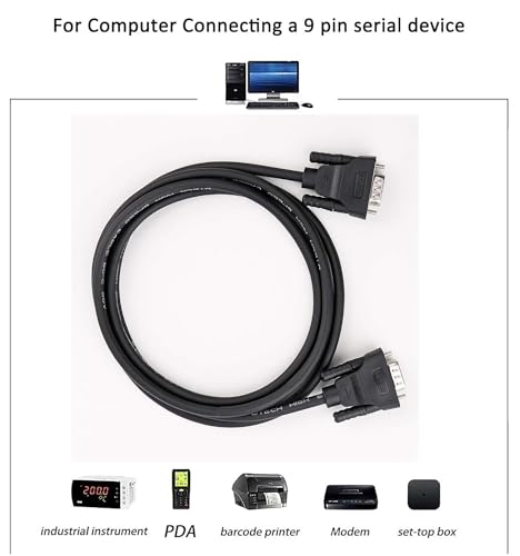 DTech 5 m szeregowy port COM kabel wtyczka do gniazda RS232 przedłużacz 9-biegunowy prosty