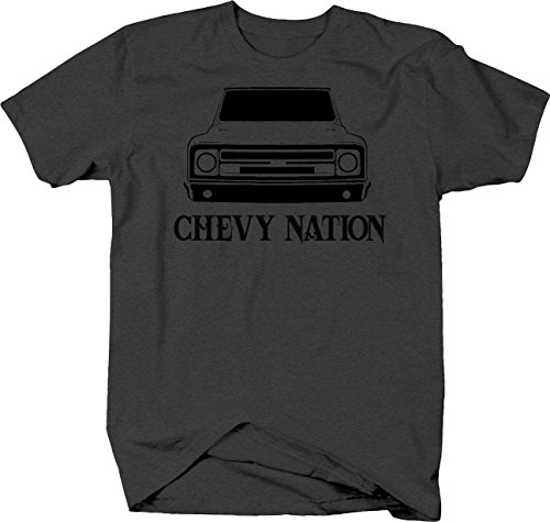 Novelty Inc Chevy Nation C10 Pickup Hotrod Truck T Shirt for Men - Large Graphite