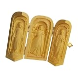 Oshhni Adornos de Talla de Madera, Reliquias católicas, pequeñas religiosas católicas, artesanías, Escultura para Regalo del hogar, Regalo de Recuerdo