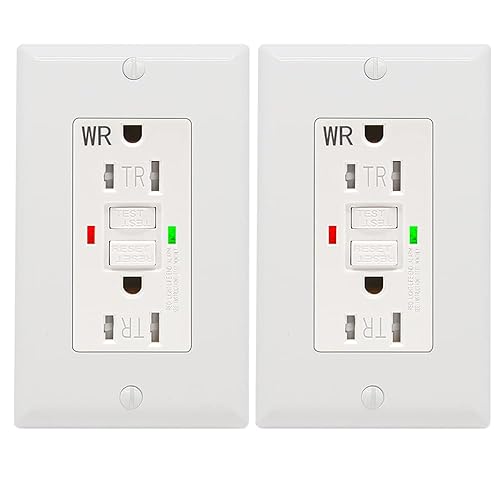 Miniatura 15 de GFCI - Toma de corriente de 15 amperios, certificación UL, receptáculos GFI autocomprobados, resistente a manipulaciones, resistente a