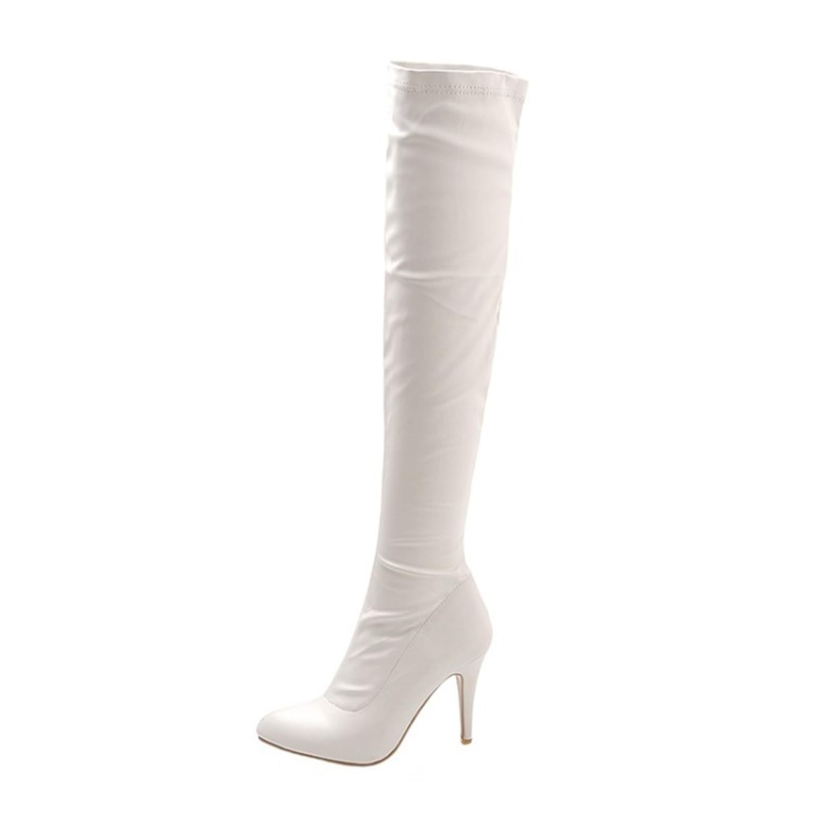 10.5CM/4.13IN Autunno e Inverno Stivali Donna Tacco a Spillo Punta Lato Cerniera Stivali di Moda sopra Gli Stivali al Ginocchio