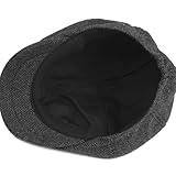 Bmeigo Mens Flat Cap Tweed Adjustable, Wool Herringbone Casual Beret Newsboy Caps Gatsby Ivy Irish Forward Cap Cabbie Hat for Driving Hunting, 56-60cm, Spring, Autumn, Winter (Dark Grey) - Image 5