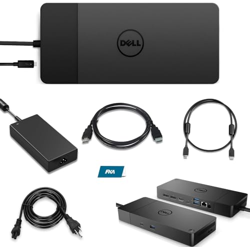 WD19S Dell Docking Station, USB-C/USB-A Dock WD19S, 180W Power Adapter + 130W Power Delivery, with FKA HDMI and DP Cable, Support Dual/Triple Monitor & 4K Displays, New - 3 Year Warranty
