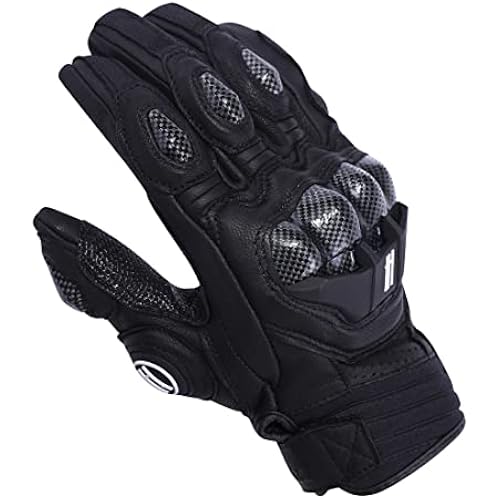 Harssidanzar Men's Leather Full Finger Motorcycle Gloves KM046