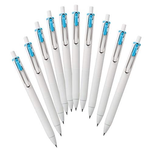 Bolígrafos gel Uni-Ball One azul celeste pack 10 miniatura 1