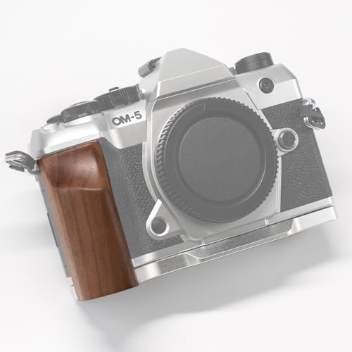 Amazon | Iborrys 高級レトロ実木 カメラグリップ 、対応 OM SYSTEM OM