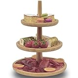 🧁 𝟯 𝗘𝗕𝗘𝗡𝗘𝗡 𝗙Ü𝗥 𝗘𝗫𝗧𝗥𝗔 𝗩𝗜𝗘𝗟 𝗣𝗟𝗔𝗧𝗭 - Das 3-stufige Etagere Dessertablett verfügt über genügend Platz für größere Mengen an Desserts, Wurst, Käse, Kekse, Nüsse, Süßigkeiten etc. und erlaubt so nicht nur die elegante, sondern auch die übersichtliche Präsentation und das auf kleiner Stellfläche. Abmessungen der 3-Platten Ø ca. 30, 22 und 13 cm. Die Höhe beträgt ca. 32 cm.