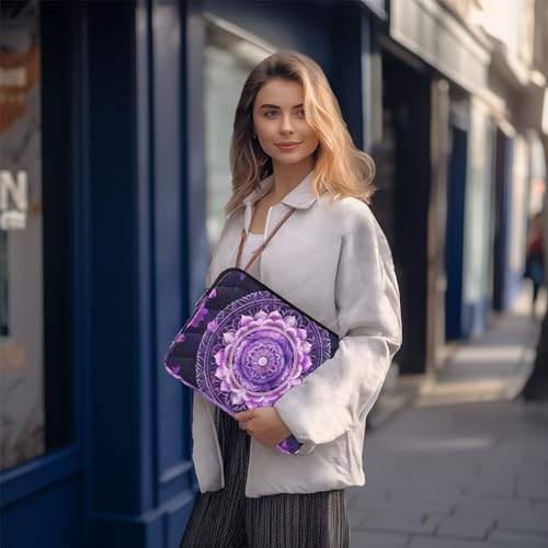 Funda para portátil 13-14 pulgadas con diseño Mandala Boho morado miniatura 7