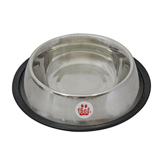 Loving Pets Standard No-Tip Dog Bowl, 64-Ounce, nickel