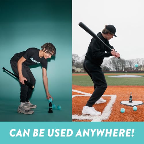 Bandit Sports Baseball Training Tee Popper 202, Hitting Tee for Perfect Swings, Batting Machine for Practicing Hitting Without a Pitcher (202 Popper Balls Not Included), Black