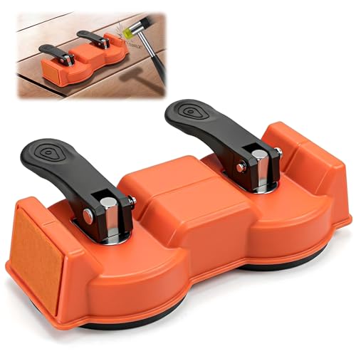 Floor Gap Fixer Tool Dual-Side Striking Laminate Flooring Tools with Dual Enhanced Suction Cup Floor Gap Repair Tool for Laminate/Vinyl/Hardwood Flooring (Orange Regular)