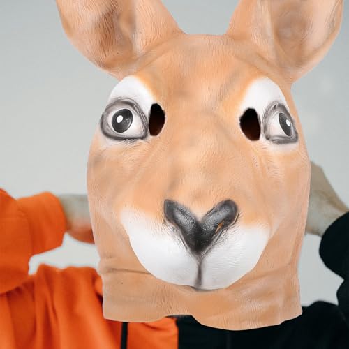 Masque kangourou drôle accessoire visage entier pour soirée déguisée