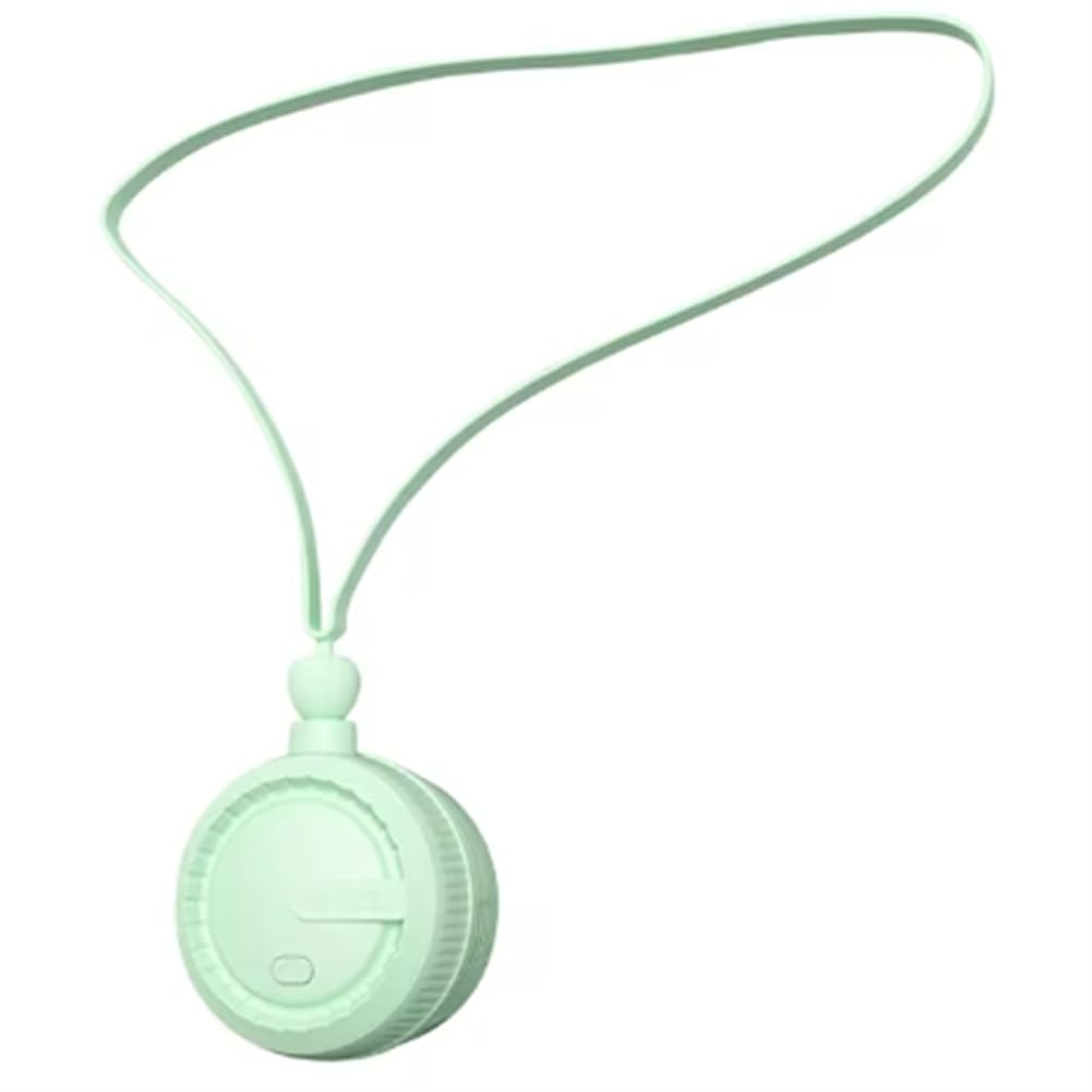 CTRLZS Portable Neck Fan Bladeless Neck Fan 3 Speeds USB Charging Wearable Fan Adjustable 360 Degree Rotating Green