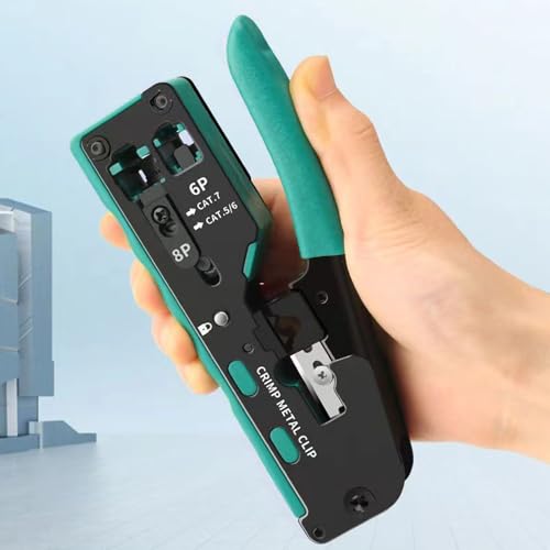LMX RJ11 RJ12 RJ45 Crimping Tool, Ethernet Cable Crimper Wire Stripper Cutter for CAT7 CAT6 CAT5e CAT5, High Carbon Steel Networking Tool with Safety Lock for Voice & Data by LMX - Image 8