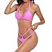 SHERRYLO Women's Triangle Bikini, Nylon, S/M/L, Pink, Low Rise, Adjustable Straps, Thong, Swimwear for Adult Women & Fashion-Conscious Consumers