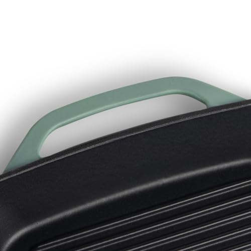 Foto von SPRINGLANE Gusseisen Grillpfanne Mint, 26 cm - Emailliert - Steakpfanne mit Grillstreben - Für alle Herdarten inkl. Induktion geeignet
