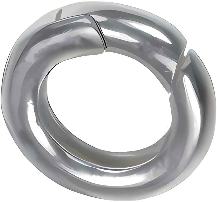 uGems Sterling Silver Round Circle Connector Spring Gate Carabiner Clasp OD:16mm #sx-226