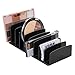 mDesign Makeup Organizer for Bathroom Countertops, Vanities, Cabinets: Sleek Modern Cosmetics Storage Solution for - Eyeshadow Palettes, Contour Kits, Blush, Face Powder - 9 Sections - Black