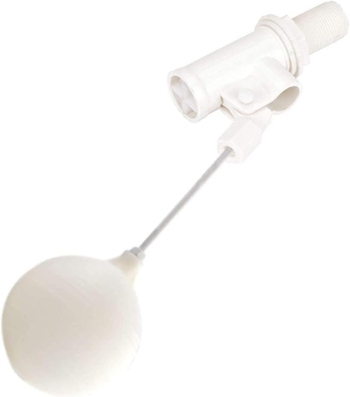 Ennius PVC Ball Cock Set with Aluminum Rod and Ball, Durable Water Float Ballcock Valve for Flush Tank, Toilet Accessory for Home (White Colour).
