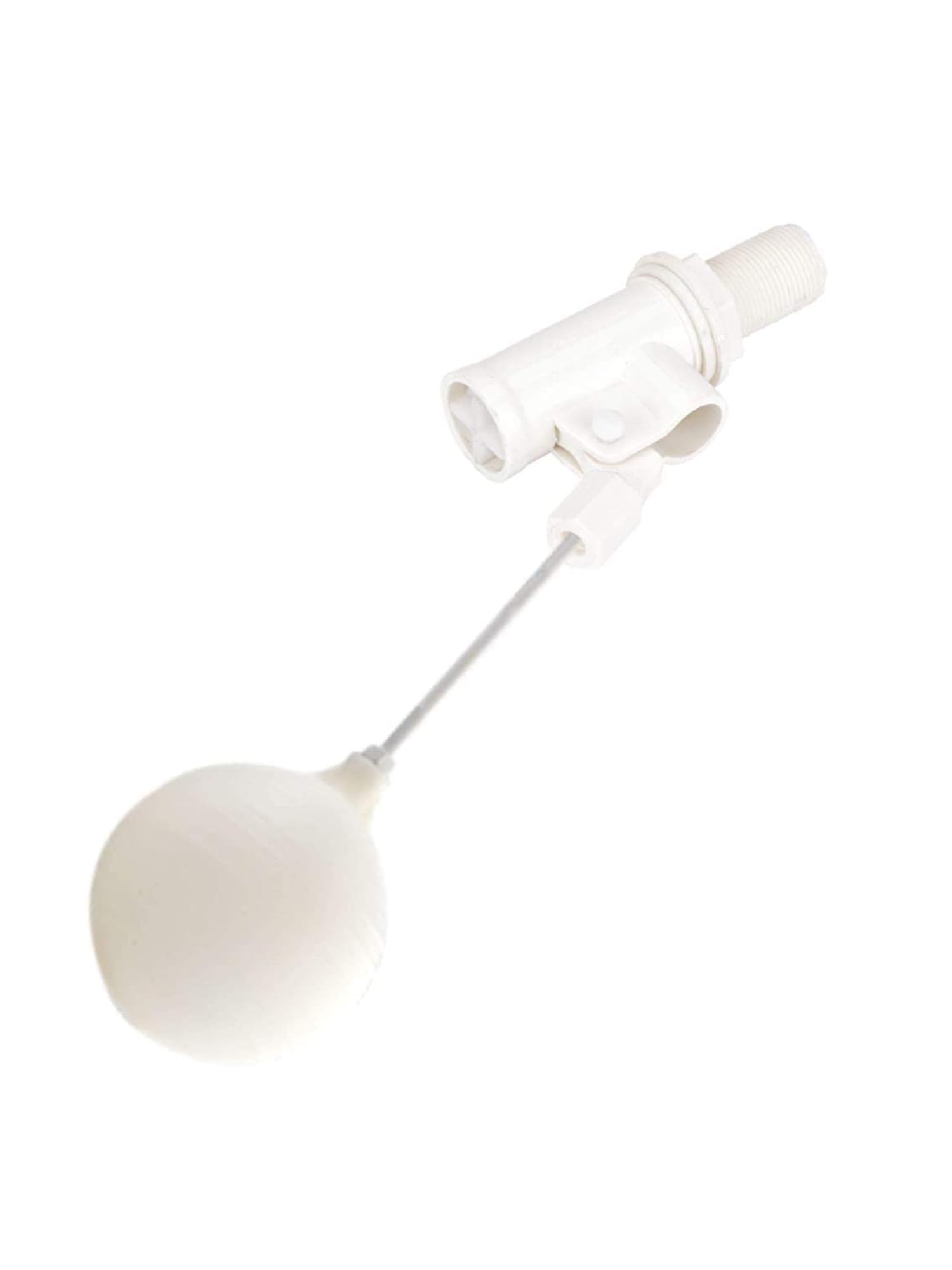 Ennius PVC Ball Cock Set with Aluminum Rod and Ball, Durable Water Float Ballcock Valve for Flush Tank, Toilet Accessory for Home (White Colour).
