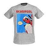 corte recto, escote redondo Deadpool Camiseta de Hombre Here for The Comments Marvel Gris Jaspeado - S