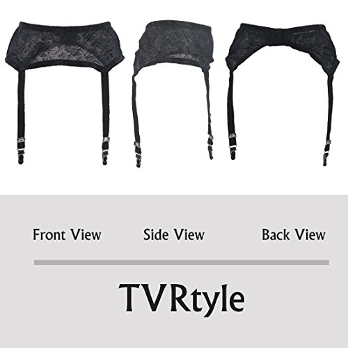 TVRtyle Women's Mysterious Sexy Black 4 Vintage Metal Clips Garter Belts for Stockings3