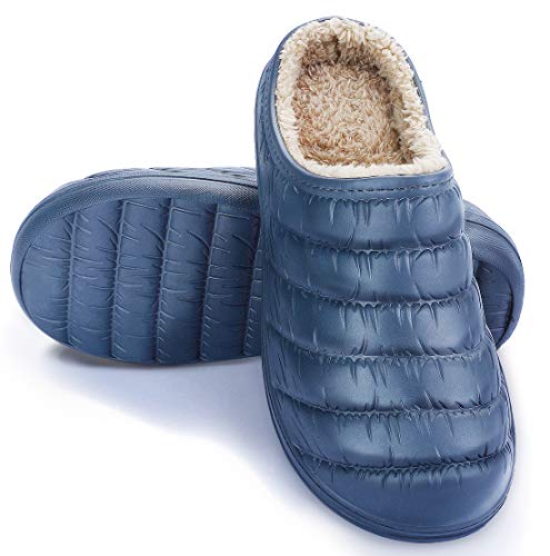 BULLIANT House Slippers, Cozy Memory Foam Slipper,Breathable Terry Upper/Water Proof EVA Upper