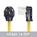 Yodotek NEMA 14-50P RV/Range/Plug to (4) NEMA 5-15/20R 20Amp,1.5FT,Dryer Male Plug Household Adapter Power Cord,RV Distribution Adapter Cord