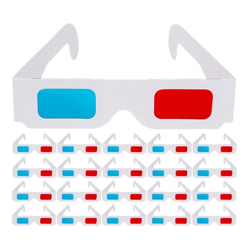 DOITOOL Gafas 3D de Cartón Rojo y Azul 90 Unidades Ligeras y Portátiles para Ver Películas en Casa Compatibilidad TV y Proyector Diseño Cómodo para Uso Prolongado