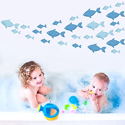 3 Sheets Ocean Wall Decal Jellyfish Fish Sea Turtle Wall Sticker Ocean World Grass Seaweed Wall Stickers Vinyl Removable Under The Sea Decor For Kids Nursery Bathroom Bedroom Toilet (Fish Style) #TOP3