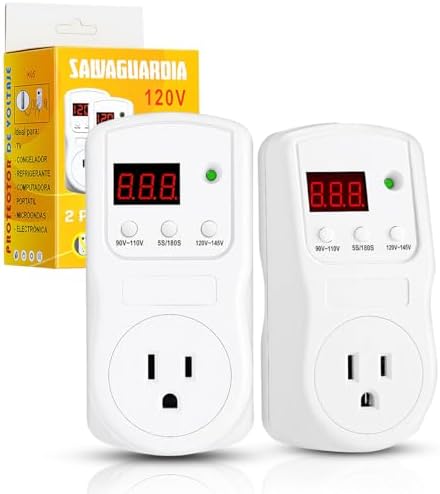 ZUSZOX 2 PCS Regulador de Voltaje, 1800W Protector contra Sobrete...