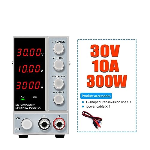 Fuente de alimentación CC 30V 10A regulable con 4 dígitos para laboratorio 3