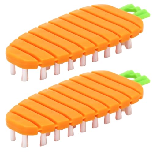 Hsthe Sea Set di 2 spazzole per Verdure, Spazzola Flessibile per Frutta per la Pulizia della Cucina, Spazzola Pieghevole multisezione per Frutta e Verdura, Strumento di Pulizia Flessibile Pieghevole
