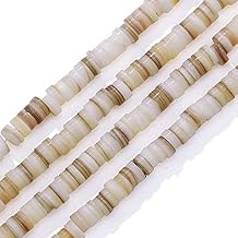 Firstmeet 360Pcs Natural Organic Mother of Pearl Beads 5mm Round Heishi Shell Beads for Jewelry Making DIY-1014-Round