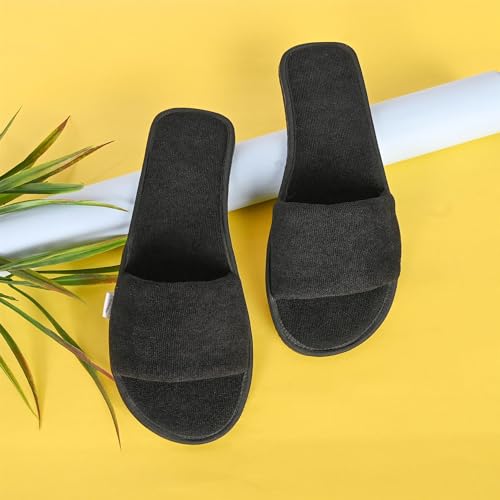 Image of Men Home Slippers Open Toe Slides Slip on Comfortable Sole Lightweight Anti Skid Indoor Bedroom Room Indoor House Cloth Soft Slippers for Men