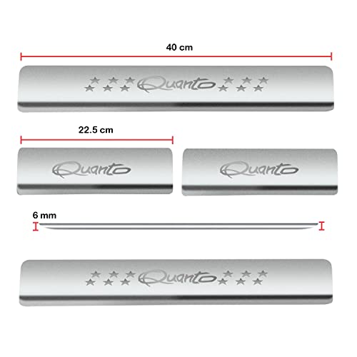 Image of AC Door Sill /Foot Step Stainless Steel Scuff Plate Plates Compatible with Mahindra Quanto (Set of 4 Pcs)