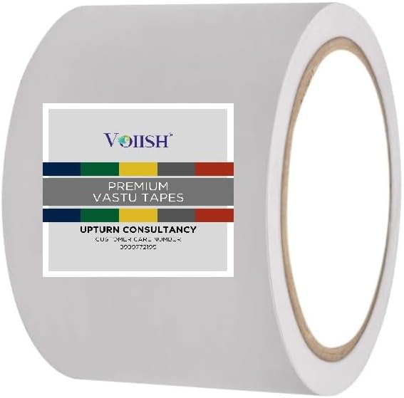 Tape for Vastu Dosh Remedy/Heavy Duty Vinyl Tape, Vastu Correction for Bathroom and Entrance (Size:- 4 Inches, Length: 22 Meters) (White_Pack of 1)