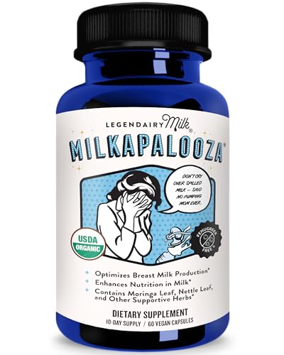Legendairy Milk Milkapalooza Lactation Supplement for Breastfeeding Moms, Increase Breast Milk Supply with Organic Moringa, Fennel, Nettle, & Shatavari, Vegan Postpartum Essentials Fenugreek-Free 60ct