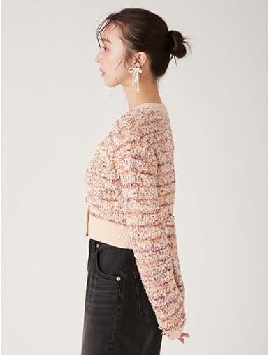 LILY BROWN ツイード風クロップドニットカーディガン LILY BROWN SALE30%OFF リリーブラウン トップス 24秋冬 【LILY